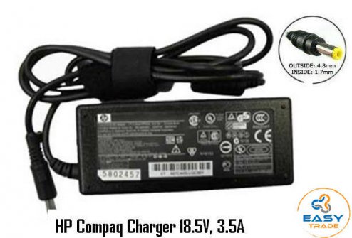HP Compaq 18.5V 3.5A Charger, Yellow Tip